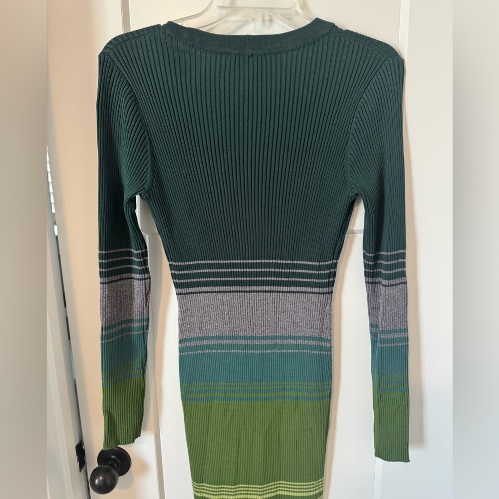 Staud pine forest shoko Striped multi Green Knit Dress - Picture 11 of 14